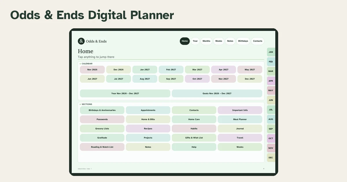 Odds & Ends Digital Planner